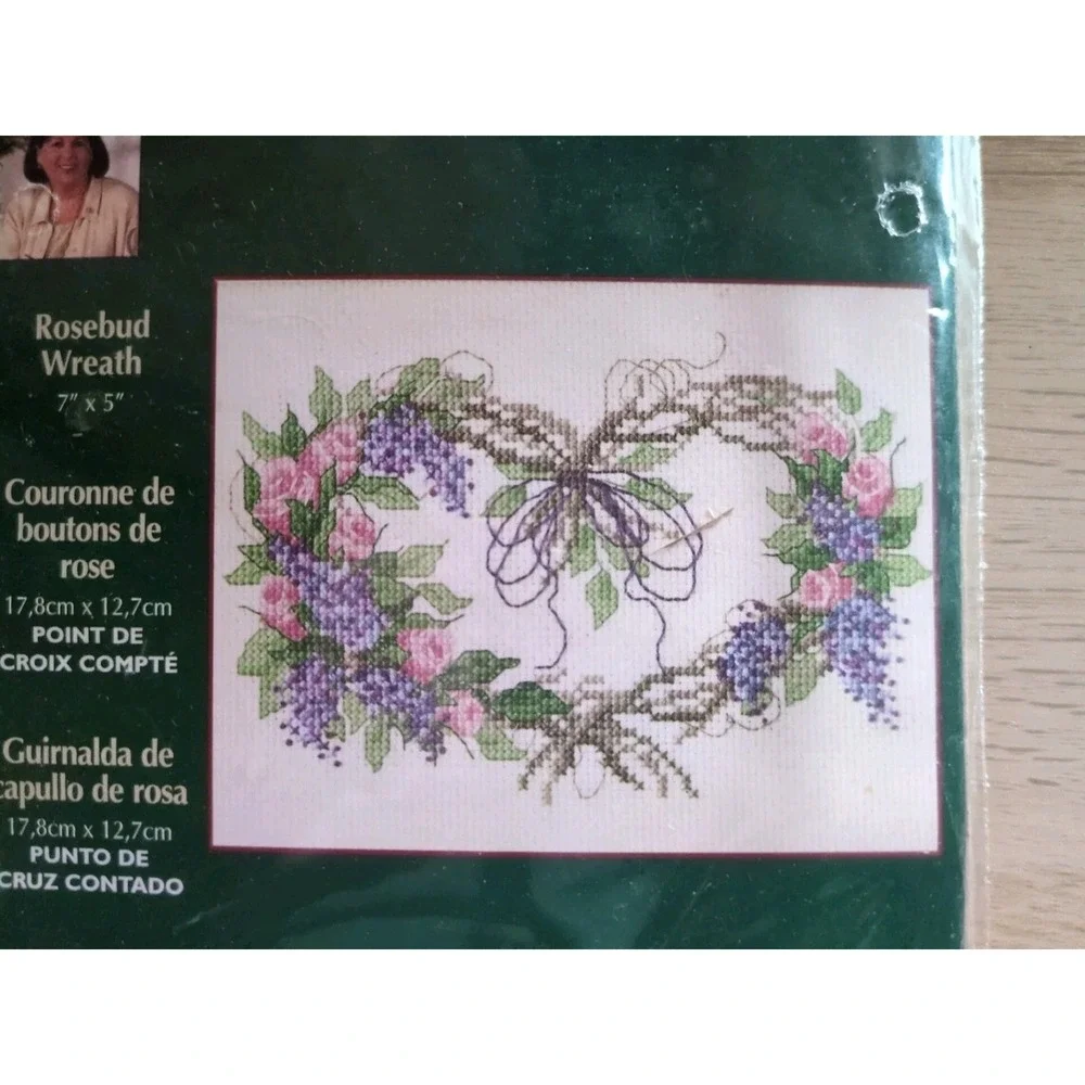 Donna Dewberry Rosebud Wreath Counted Cross Stitch Kit by Bucilla | 7